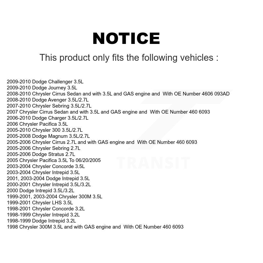 Capteur de coup d'allumage (détonation) pour Dodge Chrysler Journey 300 Sebring Magnu