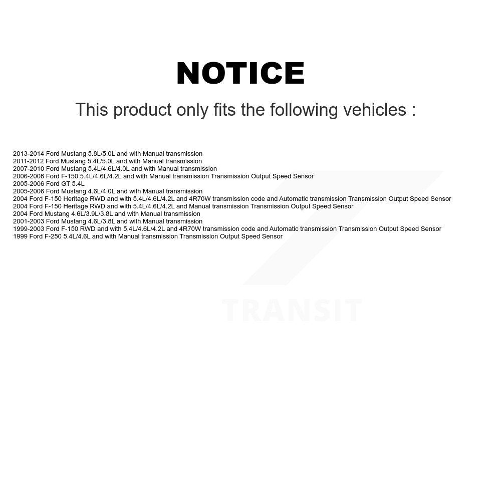 Capteur de vitesse de véhicule pour Ford F-150 Mustang Heritage GT F-250 SEN-2VSS0065
