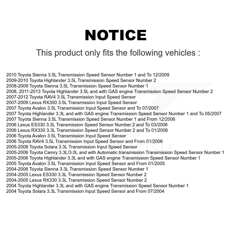 Capteur de vitesse de véhicule pour Toyota RAV4 Sienna Highlander Lexus Camry RX350 RX330