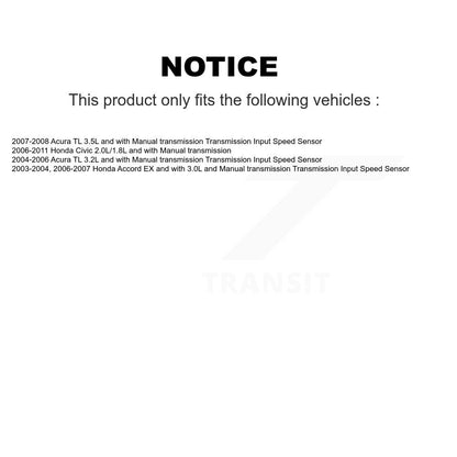 Capteur de vitesse de véhicule pour Honda Civic Accord Acura TL SEN-2VSS0085