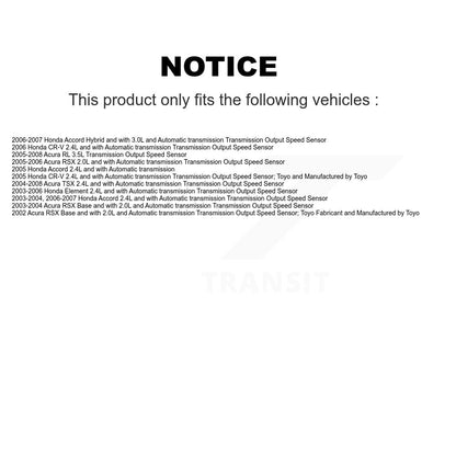 Capteur de vitesse de véhicule pour Honda Accord CR-V Acura TSX RSX élément RL SEN-2VSS008