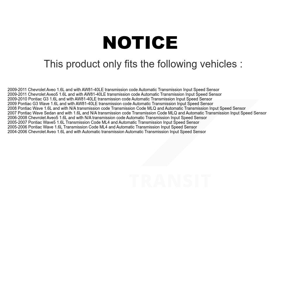 Capteur de vitesse de véhicule pour Chevrolet Pontiac Aveo5 Aveo Wave G3 Wave5 SEN-2VSS023