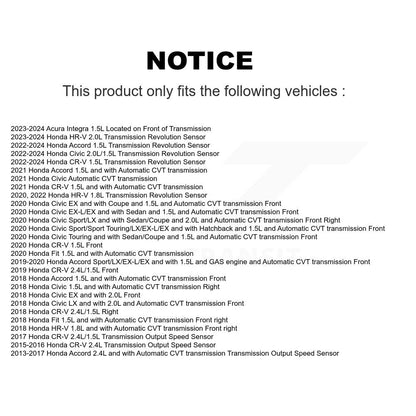 Capteur de vitesse de véhicule pour Honda CR-V Civic Accord HR-V adapté à Acura Integra