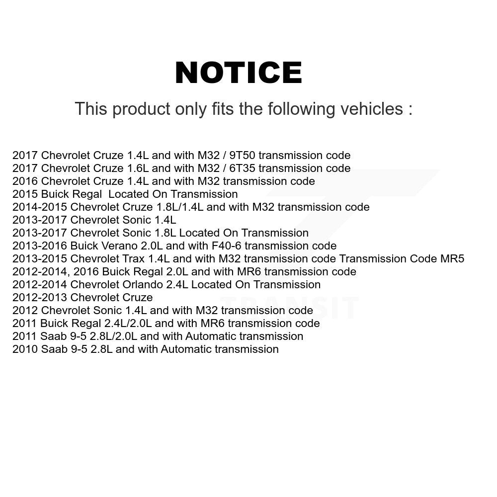 Capteur de vitesse de véhicule, pour Chevrolet Cruze Sonic Buick Trax Verano orang Regal