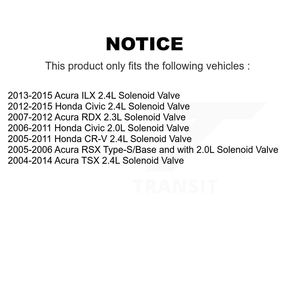 Solénoïde de distribution Variable de moteur (VVT), pour Honda Civic CR-V Acura TSX RDX