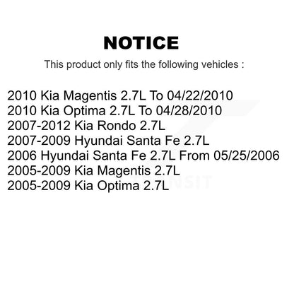 Solénoïde de distribution Variable de soupape de moteur droit (VVT) pour Hyundai Santa Fe Kia Rond