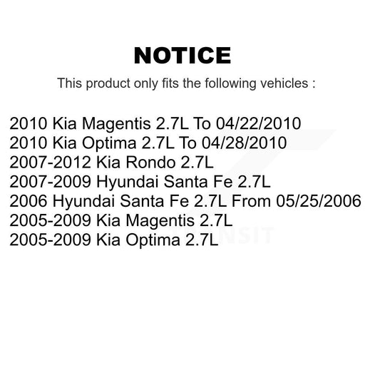Solénoïde de distribution Variable de soupape de moteur gauche (VVT) pour Hyundai Santa Fe Kia Rondo