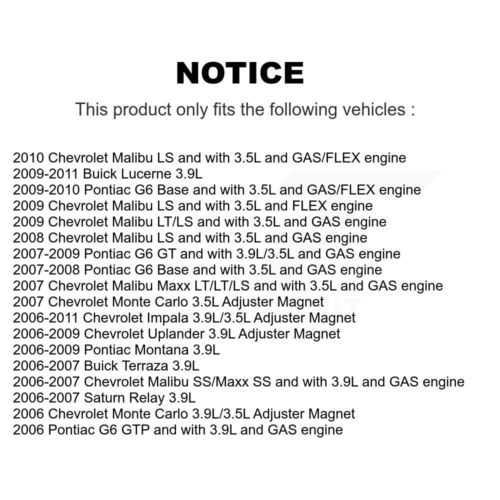 Calage variable des soupapes du moteur (VVT) pour Chevrolet Impala Pontiac Malibu Montana