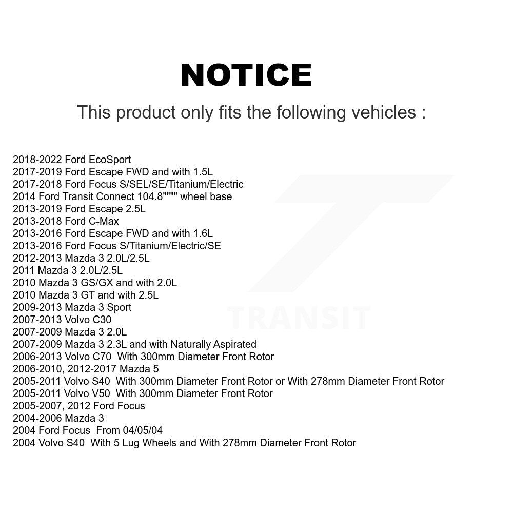 Plaquettes de frein à disque semi-métalliques avant, pour Ford Escape Mazda 3 Focus 5 EcoSport S4