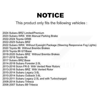 Plaquettes de frein à disque semi-métalliques arrière, pour Subaru Forester Outback Legacy BRZ WRX 8