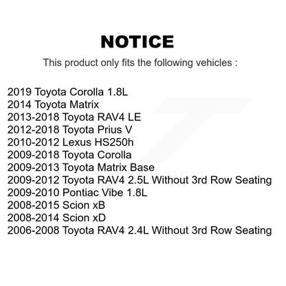 Plaquettes de frein à disque semi-métalliques avant, pour Toyota Corolla RAV4 Matrix Pontiac Vibe