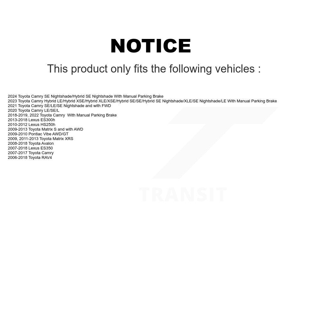 Plaquettes de frein à disque semi-métalliques arrière, pour Toyota RAV4 Camry Matrix Lexus ES350 Vib