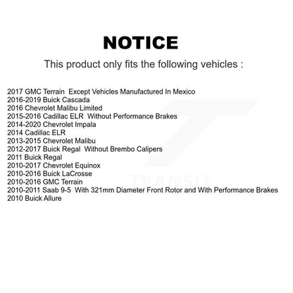 Plaquettes de frein à disque semi-métalliques avant, pour Chevrolet Equinox GMC Terrain Buick ELR