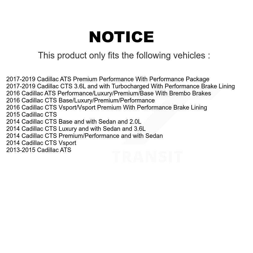 Plaquettes de frein à disque semi-métalliques arrière pour Cadillac ATS CTS SIM-1659