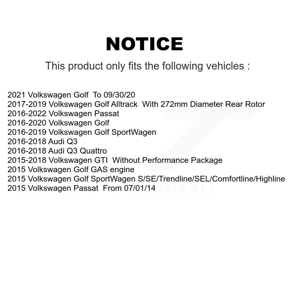Plaquettes de frein à disque semi-métalliques arrière, pour Volkswagen Golf SportWagen Passat Audi Q