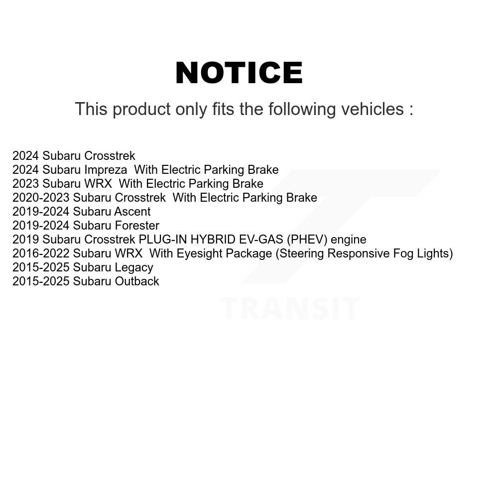 Plaquettes de frein à disque semi-métalliques arrière, pour Subaru Outback Crosstrek Forester Ascent