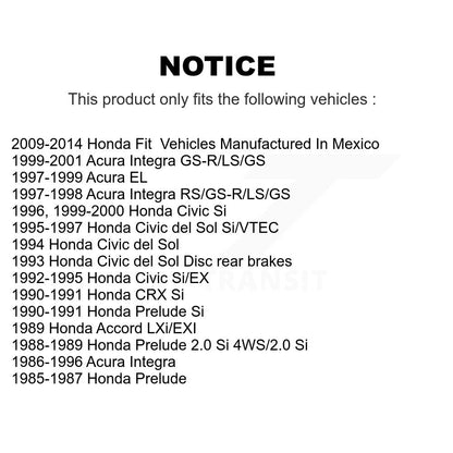 Plaquettes de frein à disque semi-métalliques arrière, pour Honda Fit Civic Acura Integra del Sol EL