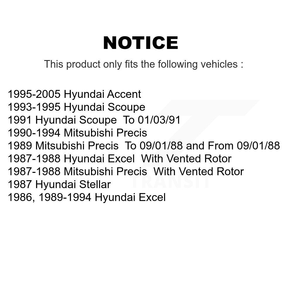 Plaquettes de frein à disque semi-métalliques avant, pour Hyundai Accent Excel Scoop Stellar