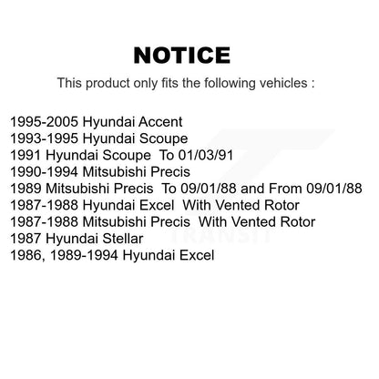 Plaquettes de frein à disque semi-métalliques avant, pour Hyundai Accent Excel Scoop Stellar