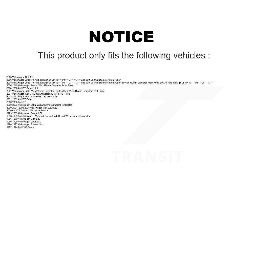 Plaquettes de frein à disque semi-métalliques avant, pour Volkswagen Jetta Golf Beetle Audi TT A6
