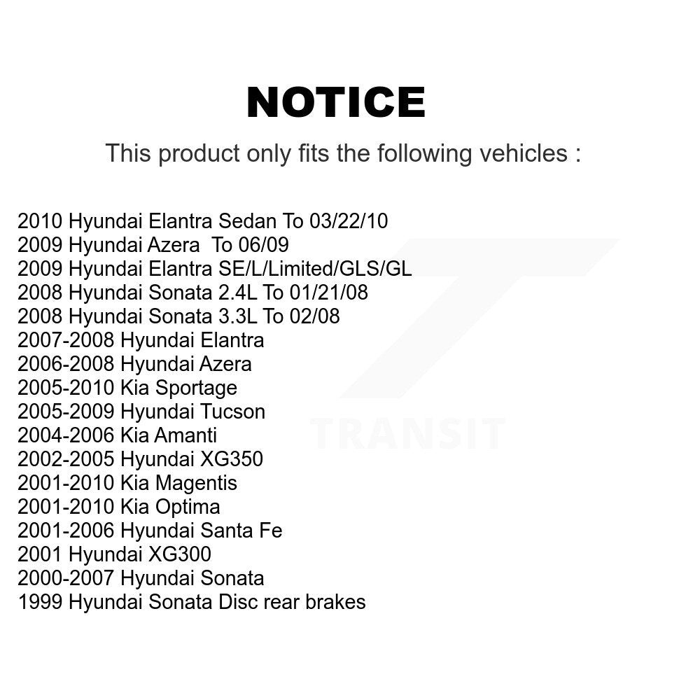 Plaquettes de frein à disque semi-métalliques arrière, pour Hyundai Elantra Tucson Kia Sonata Santa