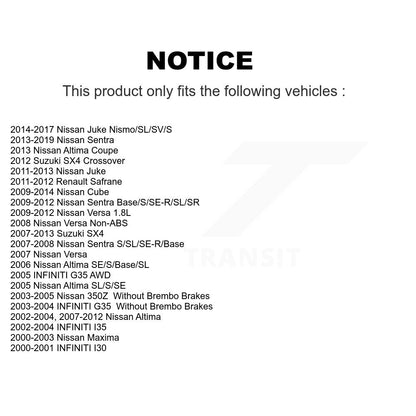 Plaquettes de frein à disque semi-métalliques avant, pour Nissan Sentra Altima Versa Juke Suzuki