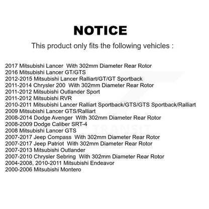 Plaquettes de frein à disque semi-métalliques arrière, pour Mitsubishi Jeep Lancer Patriot Chrysler