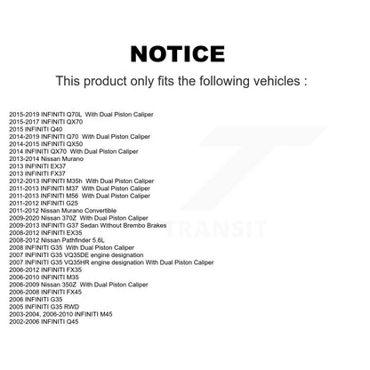 Plaquettes de frein à disque semi-métalliques avant, pour INFINITI Nissan Murano G37 G35 EX35 370