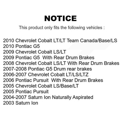 Plaquettes de frein à disque semi-métalliques avant, pour Chevrolet Cobalt Pontiac G5 Saturn Ion