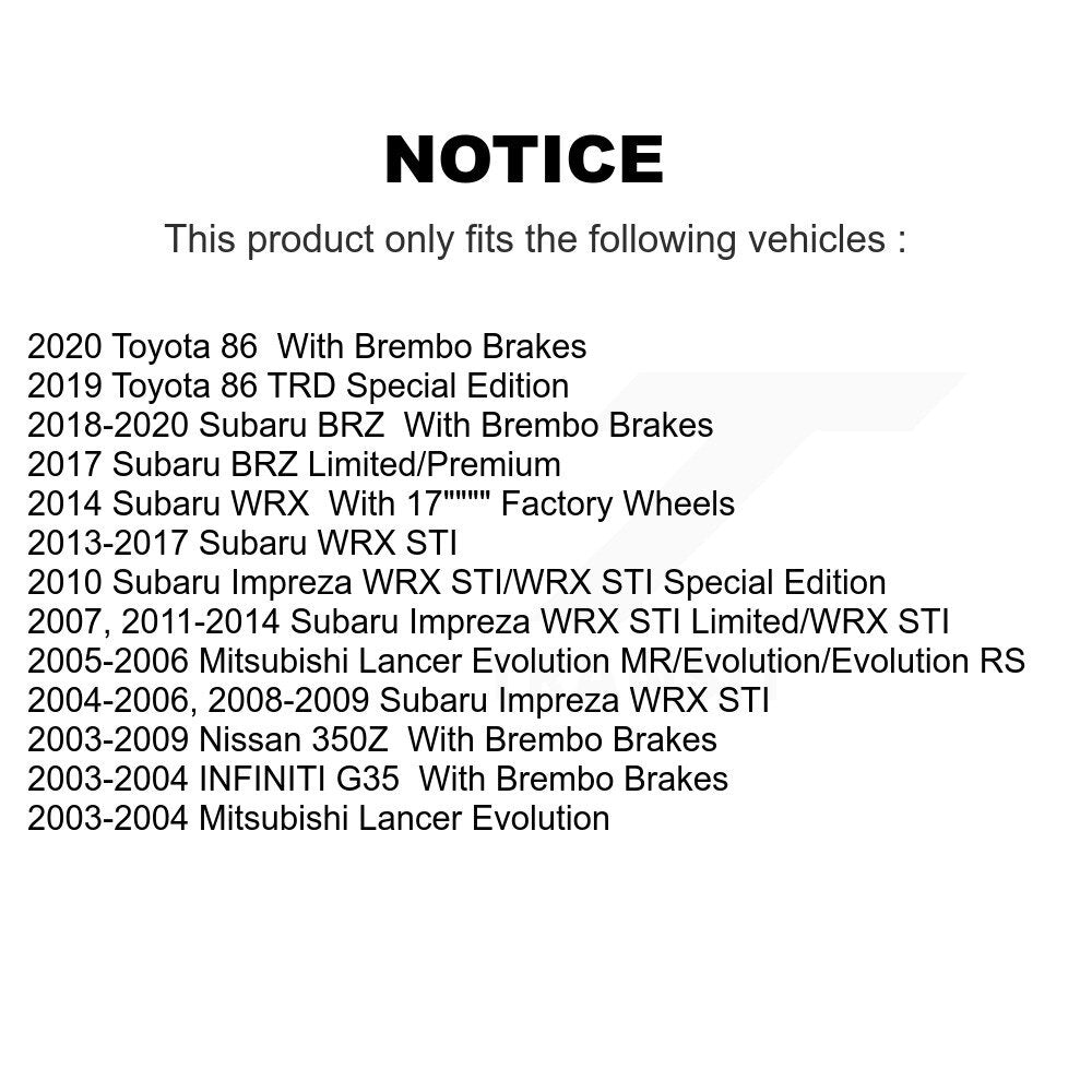 Plaquettes de frein à disque semi-métalliques arrière, pour Subaru Impreza Nissan 350Z INFINITI G35
