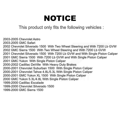 Étrier de frein arrière droit pour Chevrolet Silverado 1500 GMC Sierra Astro Safari X