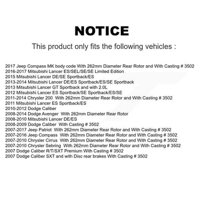 Étrier de frein arrière droit pour Jeep Mitsubishi Lancer Patriot Dodge Chrysler 200