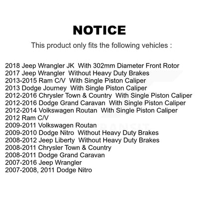 Étrier de frein avant pour Dodge Grand Caravan Jeep Wrangler Chrysler Town & JK Ra