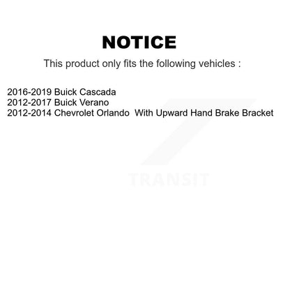 Étrier de frein à disque arrière droit pour Buick Verano Chevrolet Orlando Cascada