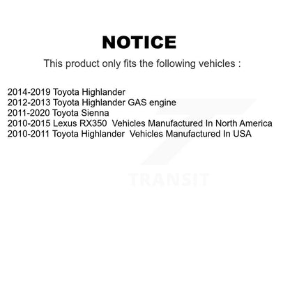Étrier de frein à disque avant droit pour Toyota Sienna Highlander Lexus RX350