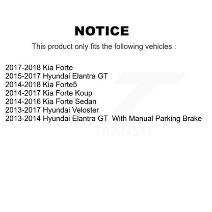 Étrier de frein arrière gauche pour Kia Hyundai Forte Elantra GT Veloster Forte5 Koup