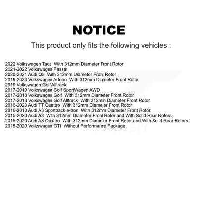 Étalonnier de frein avant gauche pour Volkswagen Audi Golf SportWagen GTI Q3 Taos A3 TT