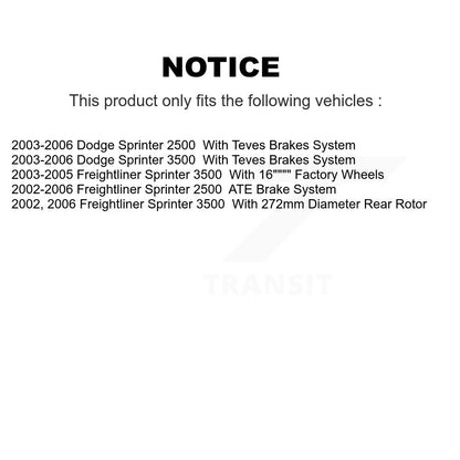 Plaquettes de frein à disque arrière en céramique, pour Sprinter 2500 Dodge Freightliner 3500 TEC-1006