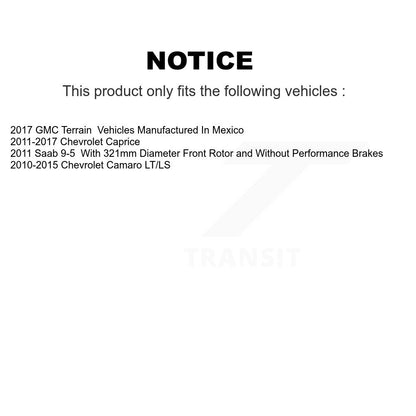 Plaquettes de frein à disque avant en céramique, pour Chevrolet Camaro GMC Terrain Saab 9-5 Caprice
