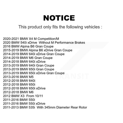 Plaquettes de frein à disque arrière en céramique, pour BMW X4 X3 550i xDrive 650i Gran Coupé M5 640i