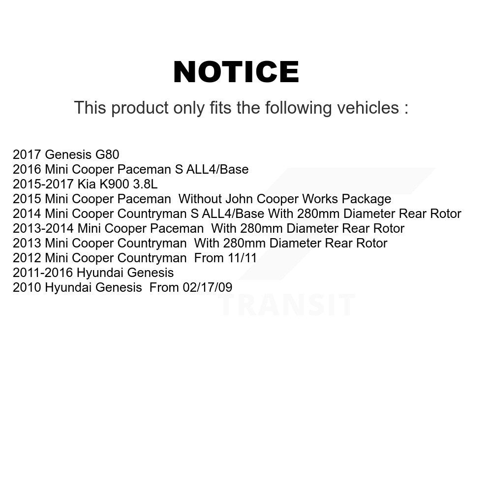 Plaquettes de frein à disque arrière en céramique, pour Hyundai Genesis Mini Cooper Countryman Paceman
