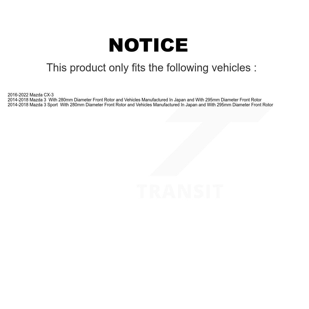 Plaquettes de frein à disque avant en céramique pour Mazda 3 CX-3 Sport TEC-1728