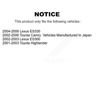 Plaquettes de frein à disque en céramique arrière, pour Toyota Camry Highlander Lexus ES330 ES300