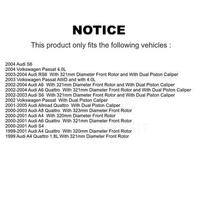 Plaquettes de frein à disque avant en céramique, pour Volkswagen Passat Audi A4 Quattro A6 Allroad