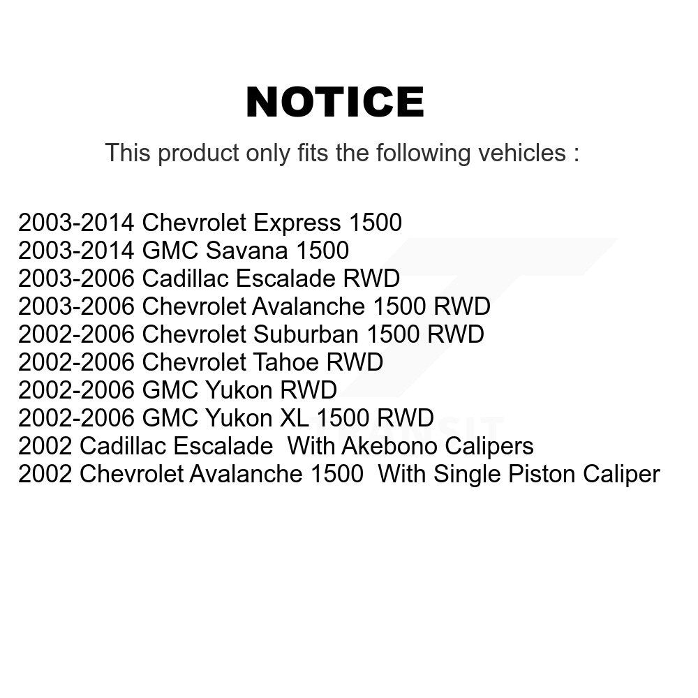 Plaquettes de frein à disque arrière en céramique, pour Chevrolet Avalanche 1500 GMC Express Yukon XL