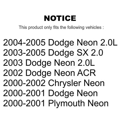 Ensemble de rotule de bras de commande de Suspension inférieur avant gauche pour Neon Dodge SX
