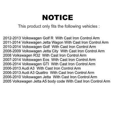 Bras de commande de Suspension inférieur avant gauche, pour Volkswagen Jetta Golf GTI Audi Eos