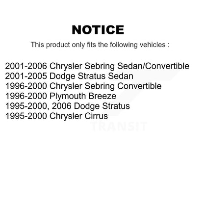 Ensemble de rotule de bras de commande de Suspension supérieure avant droite pour Chrysler Cirru