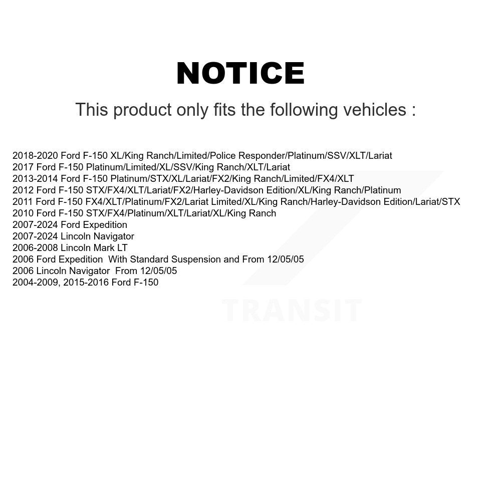 Ensemble de rotule de bras de commande de Suspension supérieure avant gauche pour Ford F-150 Mark