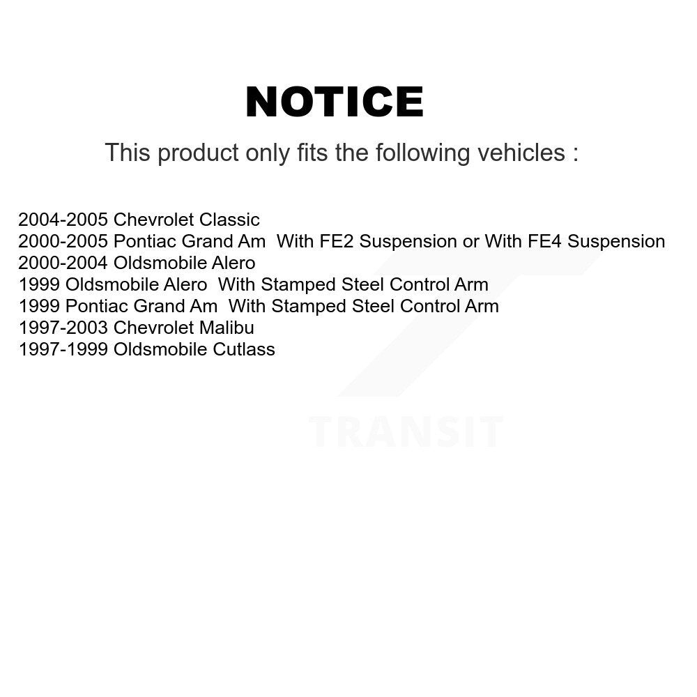 Ensemble de rotule de bras de commande de Suspension inférieure avant droite pour Pontiac Grand